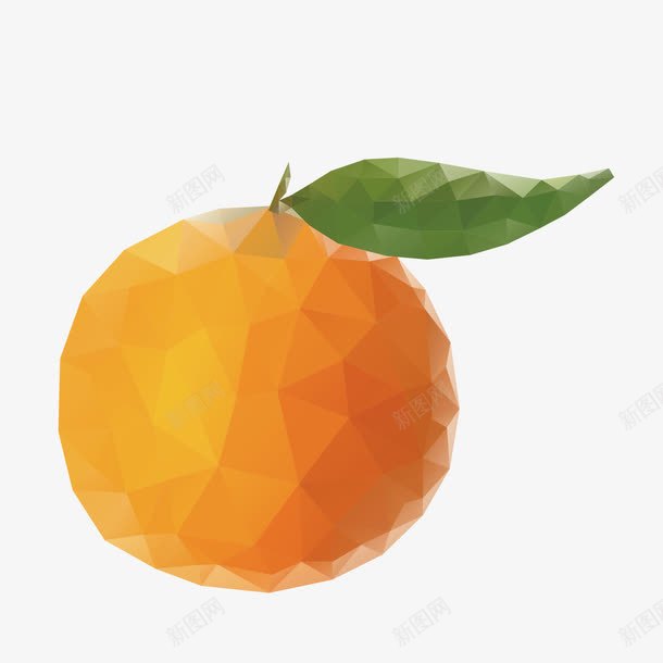 多边形橙色橙子png免抠素材_新图网 https://ixintu.com 几何装饰 分块水果 橙子 橙色 水粉静物 矢量素材 立体水果 色块层叠