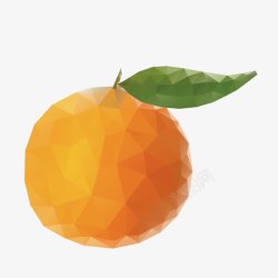 多边形橙色橙子素材