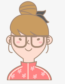戴眼镜的小女孩素材
