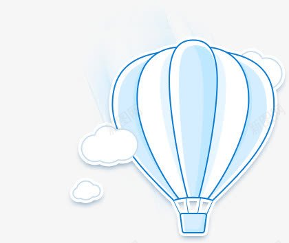 卡通蓝白色热气球png免抠素材_新图网 https://ixintu.com 卡通 热气球 白色 空气球