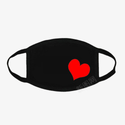 黑色防护带黑色可爱防护口罩高清图片