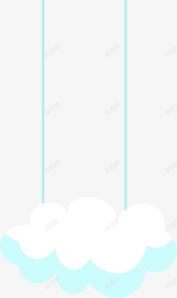 蓝色扁平云朵挂饰png免抠素材_新图网 https://ixintu.com 云彩挂件 云朵挂饰 白色挂件 童年 童趣 线条云朵
