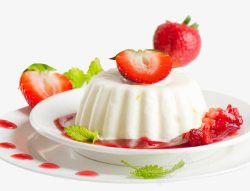 草莓圣代冰激凌草莓布丁冰激凌冰淇淋草莓冰激凌高清图片