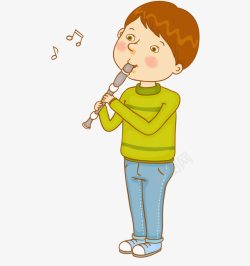 吹笛子的人吹笛子男孩高清图片