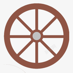 圆形车轮手绘古代车轮高清图片