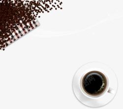 唯美咖啡杯咖啡豆促销模板高清图片
