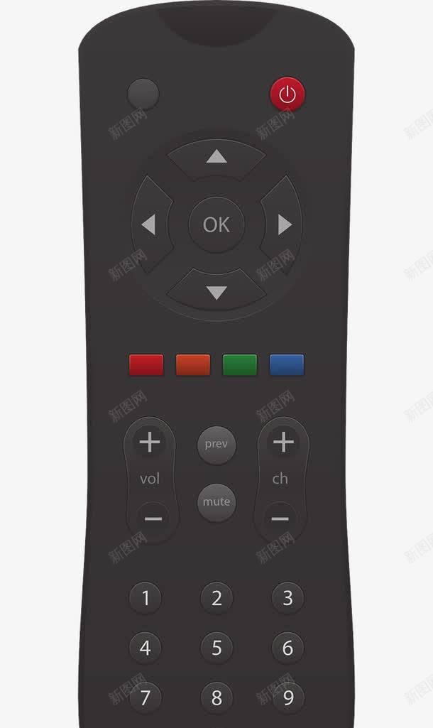 无线遥控器png免抠素材_新图网 https://ixintu.com 按键 无线 电视机 遥控器