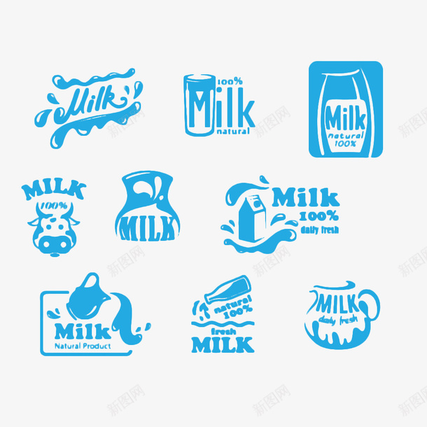 蓝色卡通牛奶标签png免抠素材_新图网 https://ixintu.com MILK 卡通 卡通牛奶瓶 标志 标签 牛奶 牛奶瓶 牛奶盒 设计