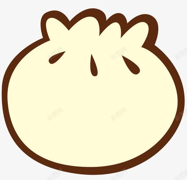 一个白色的大包子png免抠素材_新图网 https://ixintu.com 包子 吃的 小吃 棕色边框 米白色的食物 花形 食品