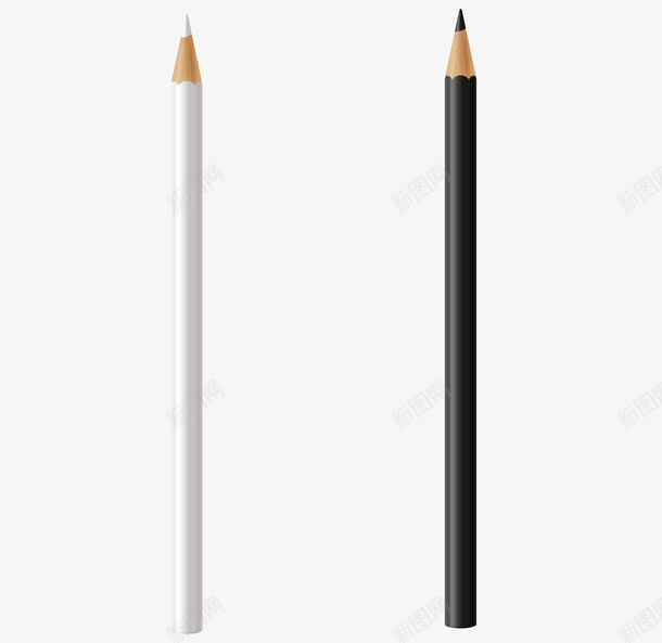 一只白色和黑色铅笔矢量图eps免抠素材_新图网 https://ixintu.com 两只铅笔 彩色铅笔 白色铅笔 铅笔 铅笔PNG 黑色铅笔 矢量图