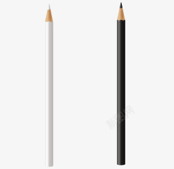 一只白色和黑色铅笔矢量图素材
