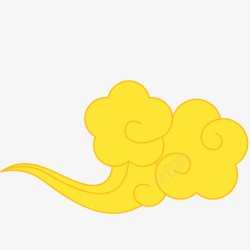 黄色中国风祥云装饰图案素材