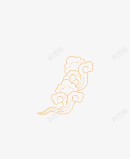 云纹png免抠素材_新图网 https://ixintu.com 中式装饰 祥云 黄色
