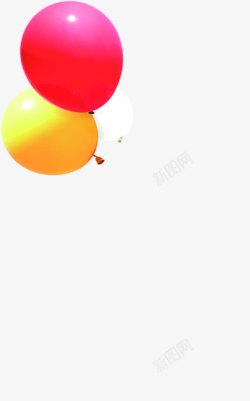 手绘黄红色气球海报素材