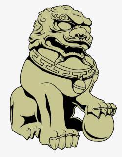 威武狮子雕塑石狮元素高清图片