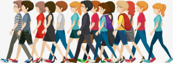 人物行走中国人口日一群人高清图片