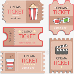 电影策划封面粉色电影票矢量图高清图片