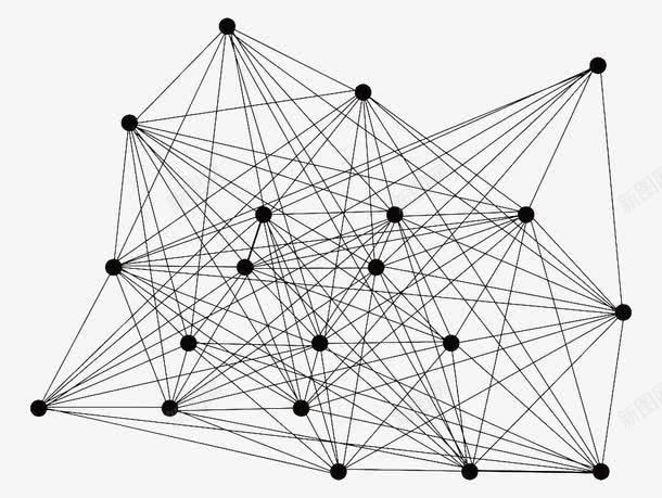 手绘几何线条网png免抠素材_新图网 https://ixintu.com 几何 圆点 多边形 线条 网 网状线 黑色