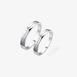 纯银镶钻对戒S925新款刻字纯银结婚戒指高清图片