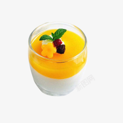 一杯芒果双皮奶一杯芒果酸奶下午茶高清图片