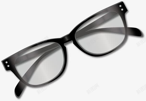 黑色眼镜png免抠素材_新图网 https://ixintu.com 眼镜 近视 配饰 黑色