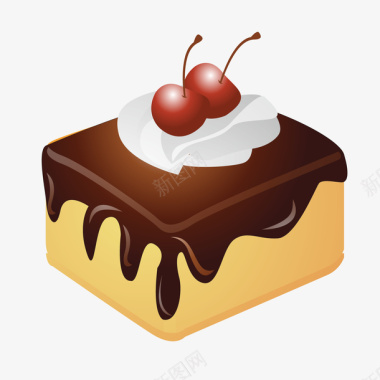 巧克力美味蛋糕卡通图标图标