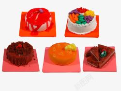 甜点海报3D蛋糕甜点模型图标高清图片