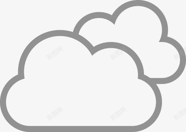 两朵云朵png免抠素材_新图网 https://ixintu.com 两朵 云朵 创意 手绘 简图 简笔 线条 黑色