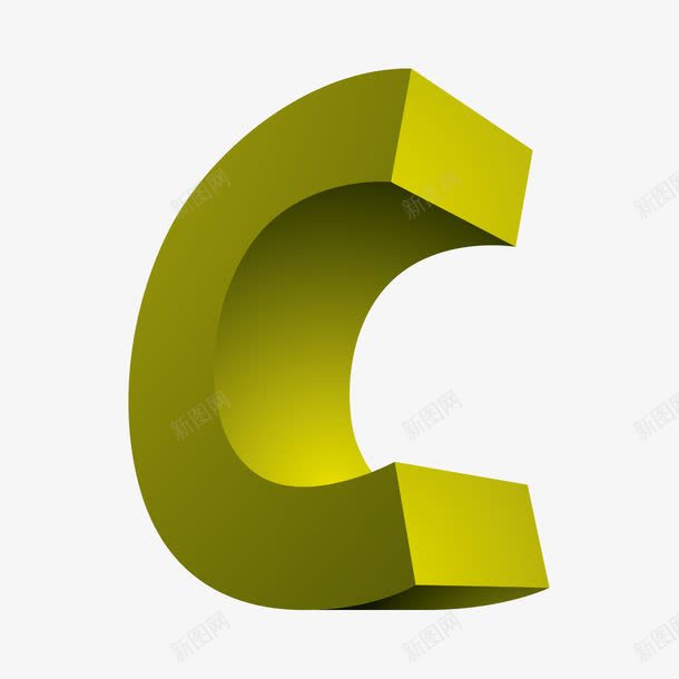 3D英语字母Cpng免抠素材_新图网 https://ixintu.com 3D 3D英语字母C C 字母C 立体 英语 青色