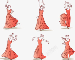 西班牙传统跳舞的女子矢量图高清图片