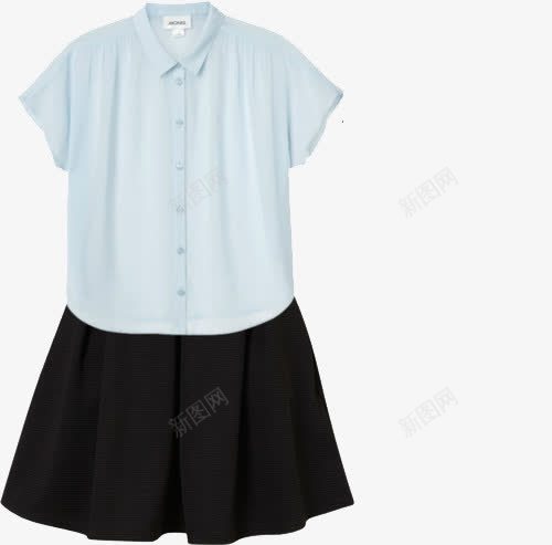 清新女学生夏装png免抠素材_新图网 https://ixintu.com 搭配 短袖 短裙