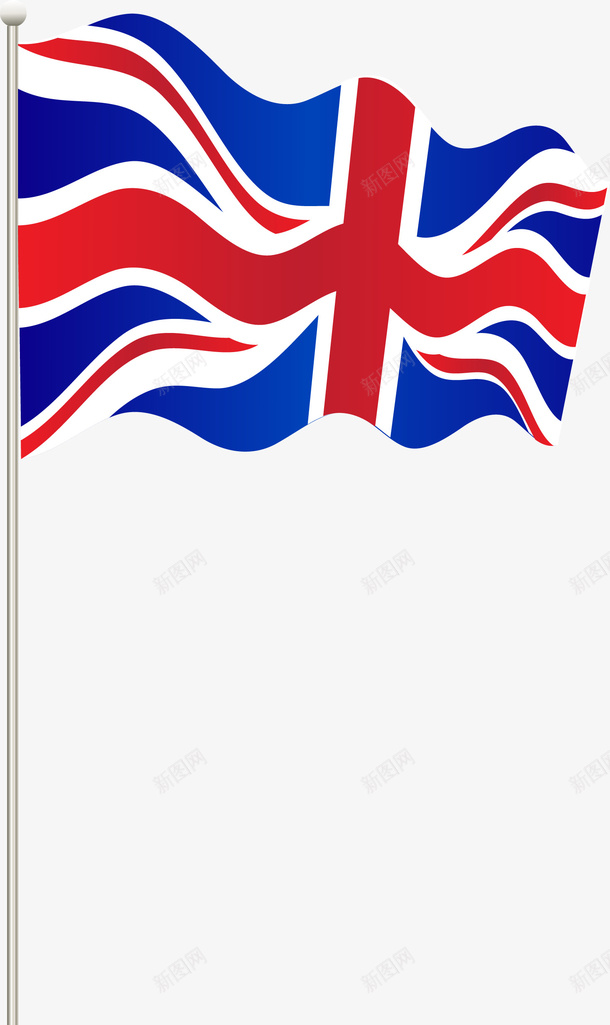 创意波动的英国旗子图png免抠素材_新图网 https://ixintu.com 国旗 旗子 矢量旗子 红色 英伦 英国国旗 英国旗 蓝色