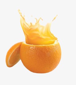 橙色香甜切开的水果奉节脐橙冒橙素材