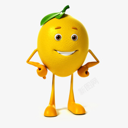 水果人物柠檬小人高清图片