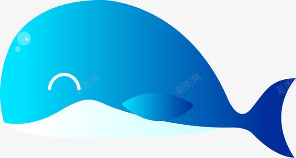 创意扁平蓝色渐变鲸鱼png免抠素材_新图网 https://ixintu.com 创意 扁平 渐变 蓝色 鲸鱼