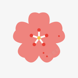 扁平化花纹粉色花朵矢量图高清图片