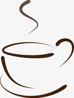 冒热气的咖啡杯手绘简笔画热咖啡高清图片