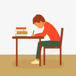 用功学习手绘扁平用功学习图标高清图片