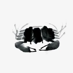 海报螃蟹中国风水墨蟹高清图片