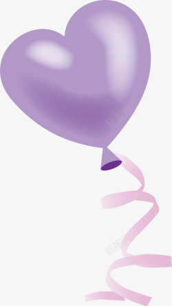 简单紫色爱心气球素材