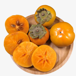 黄柿台湾甜脆柿子不涩柿子实物高清图片
