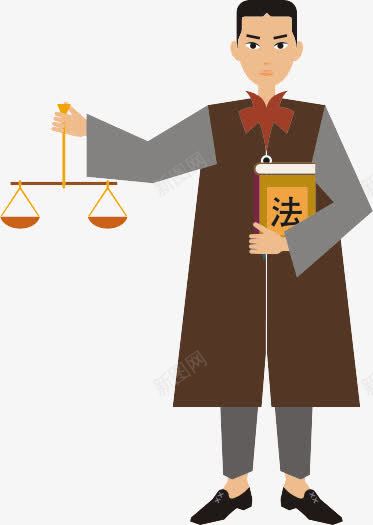卡通人物png免抠素材_新图网 https://ixintu.com 卡通 律师 律师袍 法律书