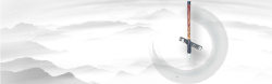 黑白笔墨笔墨中国风黑白海报banner背景高清图片