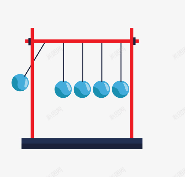 物理因素上的重力球png免抠素材_新图网 https://ixintu.com 创意 卡通 向心力 商务 圆球 手绘 简约 红色支架 蓝色