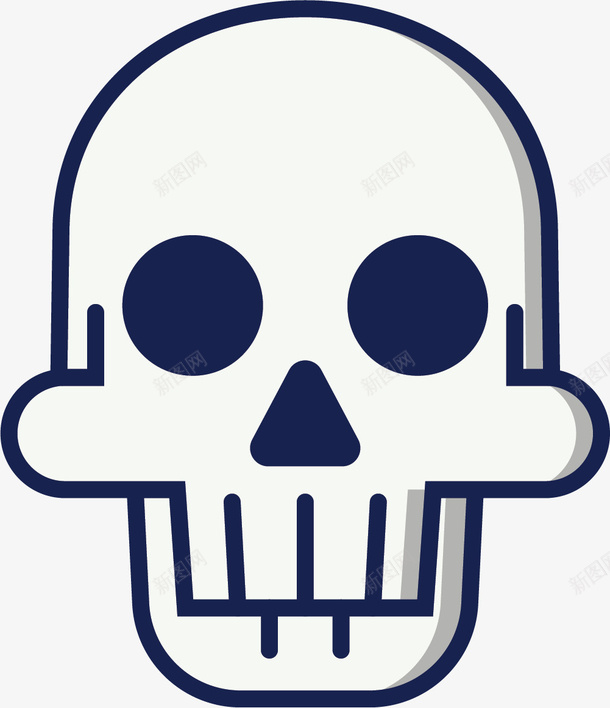 卡通骷髅头手绘描边图标png_新图网 https://ixintu.com 人体 人体骨骼 人类的骨头 人类骨骼 人类骷髅头 卡通 骨骼