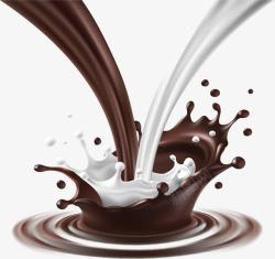 咖啡色牛奶咖啡色简约巧克力牛奶效果元素高清图片