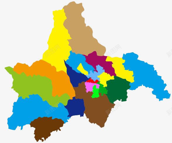 彩色成都地图png免抠素材_新图网 https://ixintu.com 交通 四川 地图 成都 版图