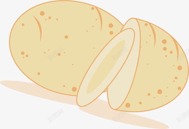 切片的土豆png免抠素材_新图网 https://ixintu.com 切片 卡通 椭圆形 浅棕色 蔬菜 食物 马铃薯 黄色椭圆形 黄色马铃薯