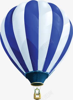 手绘蓝白色条纹热气球png免抠素材_新图网 https://ixintu.com 条纹 热气球 蓝白色