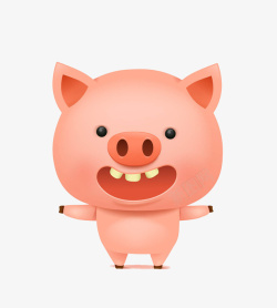 大笑的粉红色小猪素材